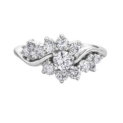 10k White Gold 1.00ctw Fancy Diamond Ring