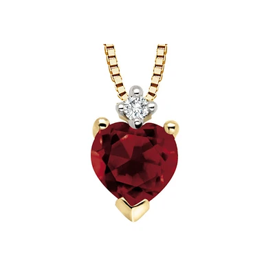 10k Yellow Gold Diamond & Garnet Necklace