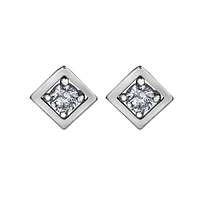 10k White Gold Diamond Earrings