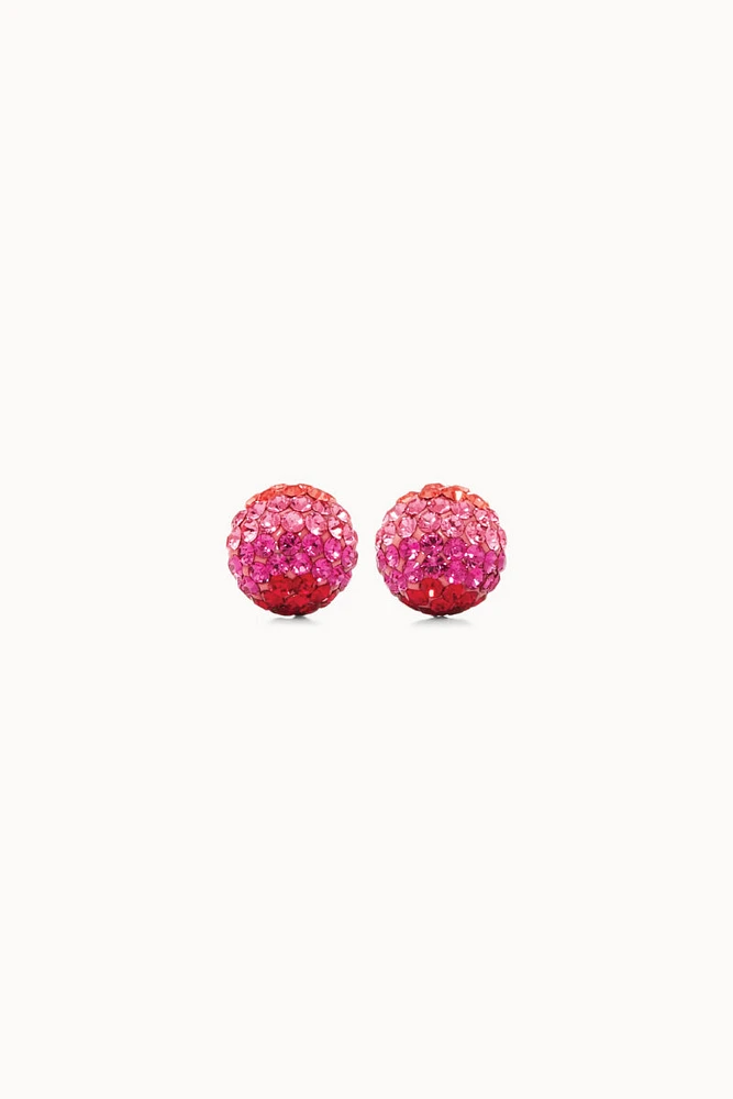 8mm Sparkle Ball Earrings - Prismatic Pink