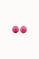 8mm Sparkle Ball Earrings - Prismatic Pink