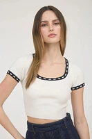 Agnes Contrast Knit Crop Top