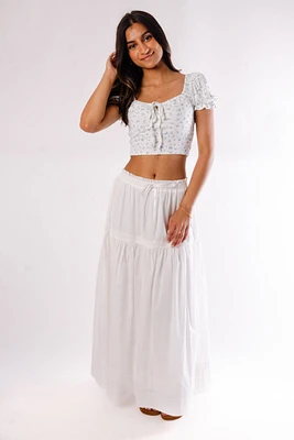 Blueberry Tie Front Crop Top