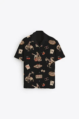 Cowboy Casino Vice Button-Up