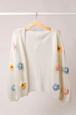 Crochet Flower Knit Cardi