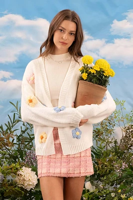 Crochet Flower Knit Cardi