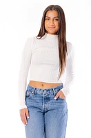 Cropped Ribbed Long Sleeve