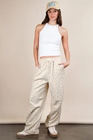 Floral Linen Parachute Pants