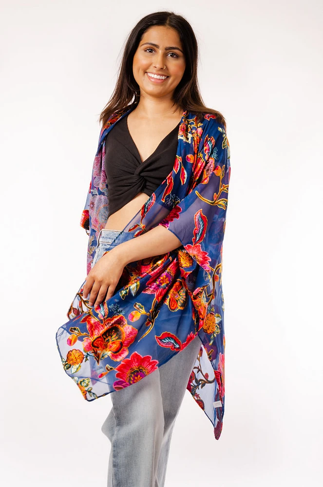 Floral Velvet Kimono