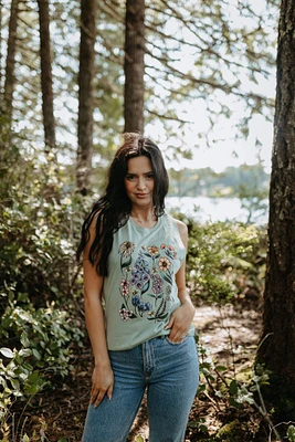 Flowers & Bees Muscle Tank