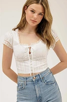 Lace Trim Corset Top