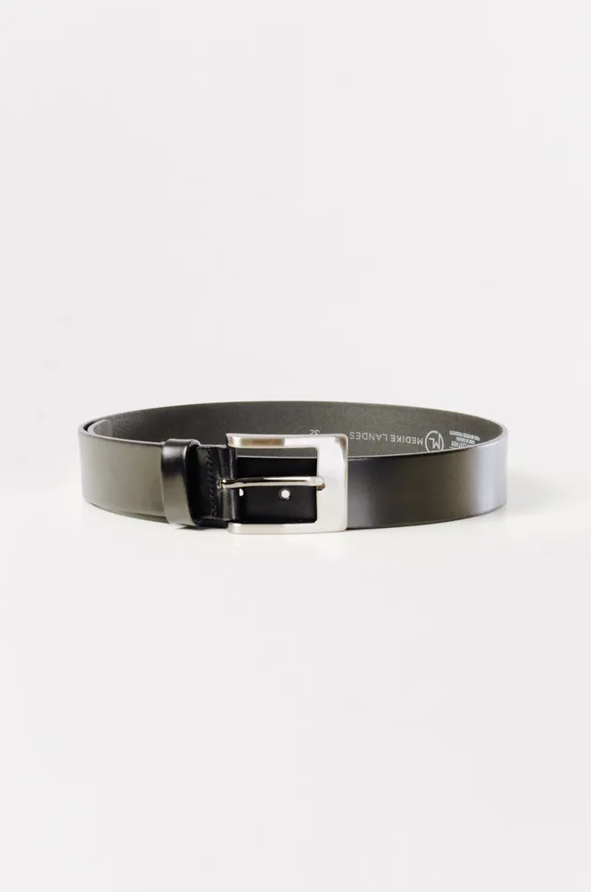 LANDES Women's Leather Belt with Brass Buckle