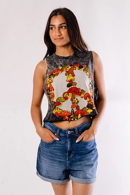 Mushroom Peace Crop Tank