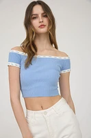 Off-Shoulder Knit Crop Top