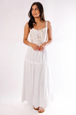 Ribbon Tie Floral Corset Top