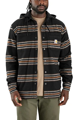 Rugged Relaxed Flannel Hoodie Shacket