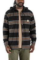 Rugged Relaxed Flannel Hoodie Shacket