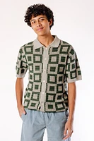 Square Crochet Button Up Shirt