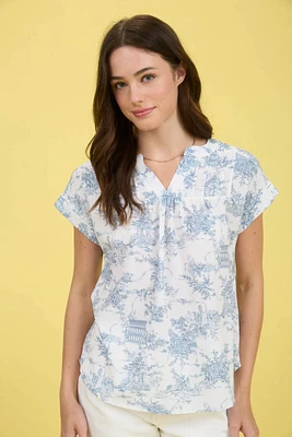 Toile Print Blouse