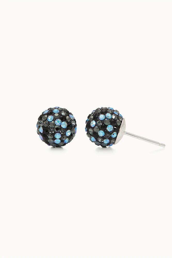 10mm Sparkle Ball Earrings - Starlight