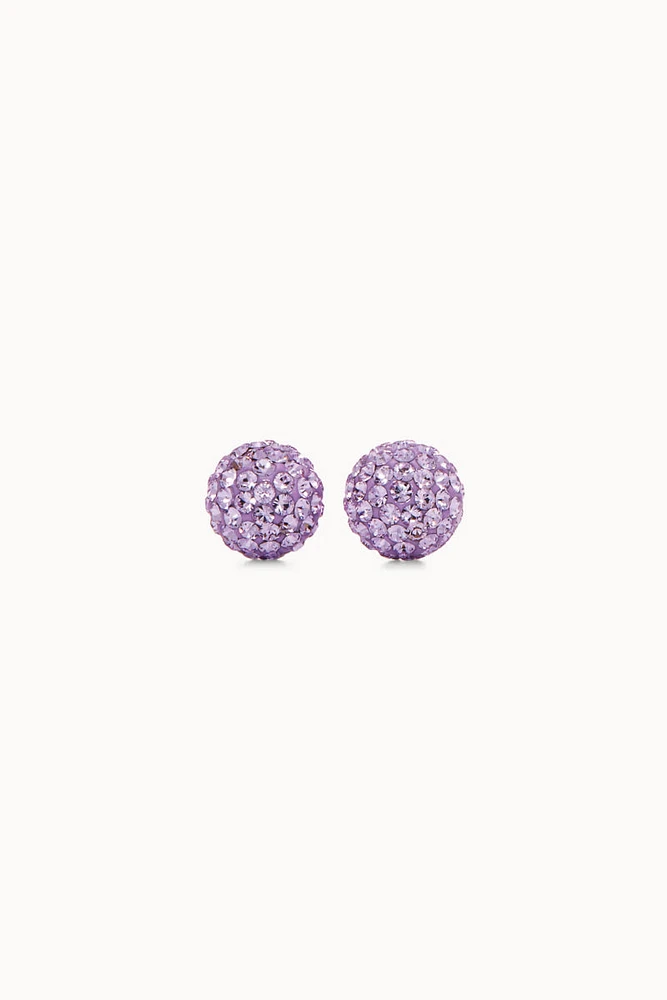 8mm Sparkle Ball Earrings - Lavender Velvet