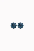 8mm Sparkle Ball Earrings - Sapphire