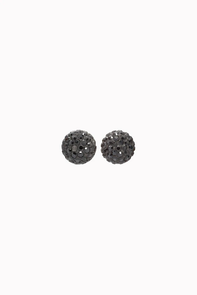 8mm Sparkle Ball Earrings - Hematite