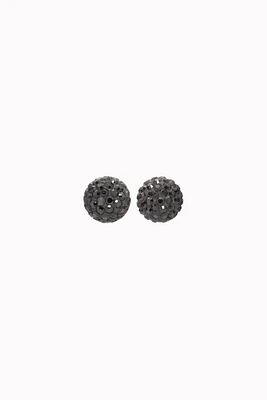 8mm Sparkle Ball Earrings - Hematite