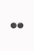 8mm Sparkle Ball Earrings - Hematite