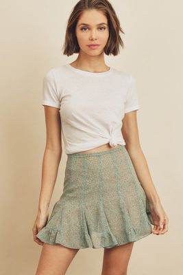 Ruffle Floral Mini Skirt