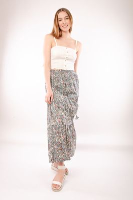 Whispering Floral Midi Skirt