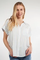 Blouse rayée à manches courtes - 19579 (E-A10)