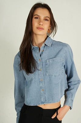 Blouse courte à manches longues - B19606 (E-C4)