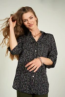 Blouse imprimée à manches trois-quarts