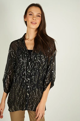 Blouse imprimée semi-transparente - KAS-FOIL (R-A3) VENTE FINALE