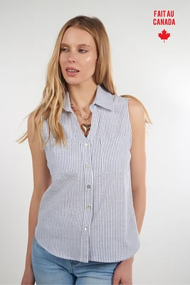 Blouse rayée sans manches - CLOE-S25 (R-A2)