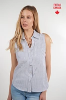 Blouse rayée sans manches - CLOE-S25 (R-A2)