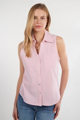 Blouse rayée sans manches - CLOE-S25 (R-A2)