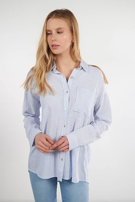 Blouse rayée à manches longues - 18335-Y1 (E-A10)