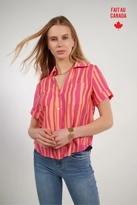 Blouse rayée à manches courtes - NORMA (R-A4)