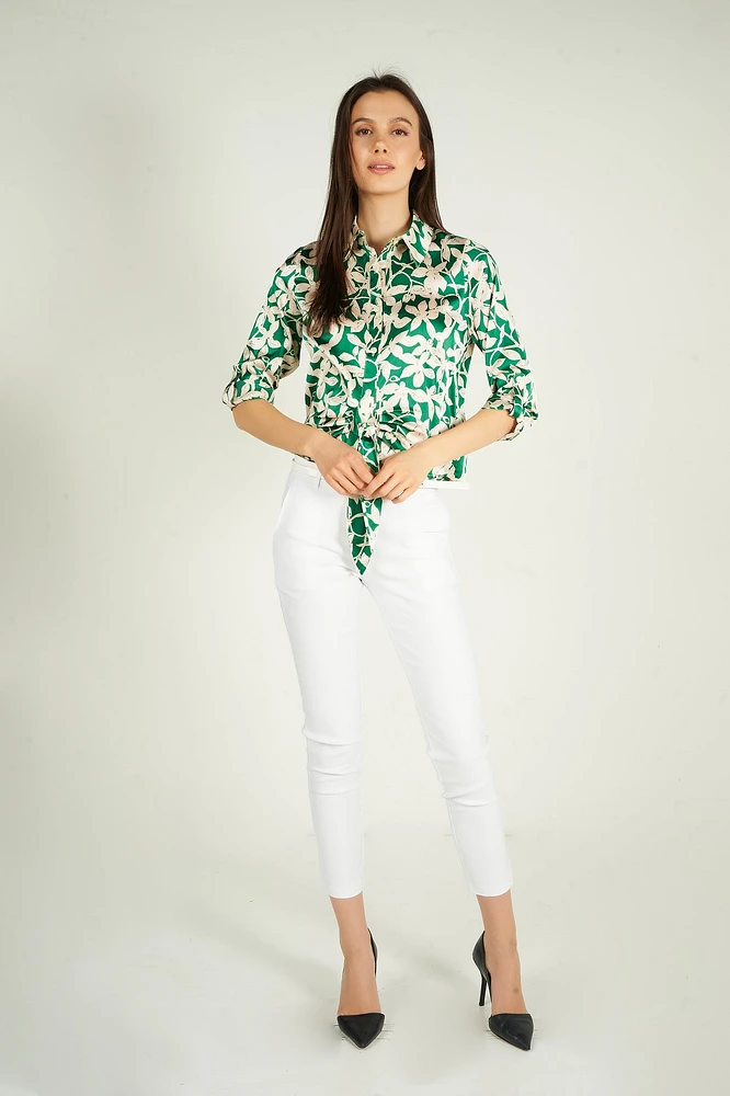 Blouse fleurie en satin - ARABELLELFY1 (E-B2)