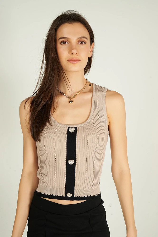 Camisole courte côtelée - TANA-Y (E-B7)