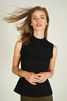Shiny mock neck camisole - DORA-LUX2 (R-A7)