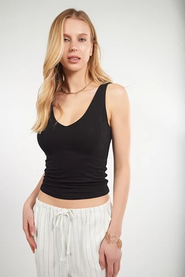 Camisole courte à col en V - 18363 (E-B5)