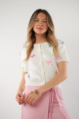 Short cardigan with bows - STA3060-B (E-A5)
