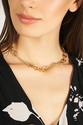 Short chain and link necklace - C1105 - FINAL SALE