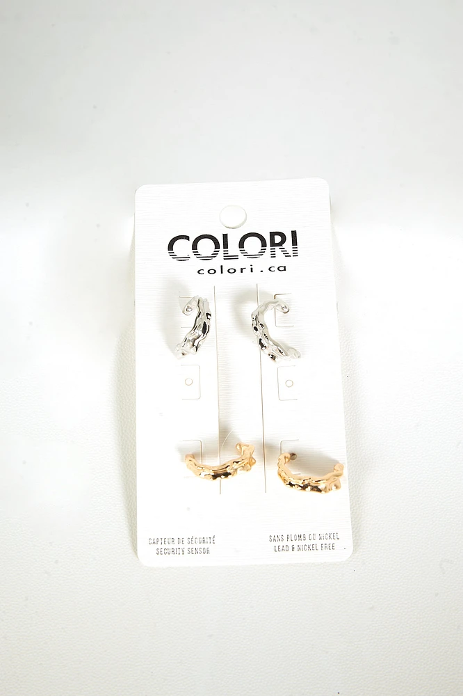 Ensemble de 2 boucles d'oreilles anneaux - C1081 - VENTE FINALE