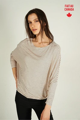 Striped top with batwing sleeves - KALEE-ST (R-A11)