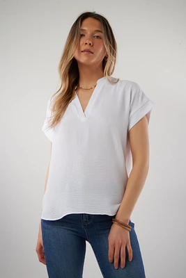 Short sleeve V-neck top - CHESNA2 (R-A12)