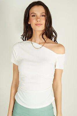 Ribbed off-the-shoulder top - LARIEL (R-A7)